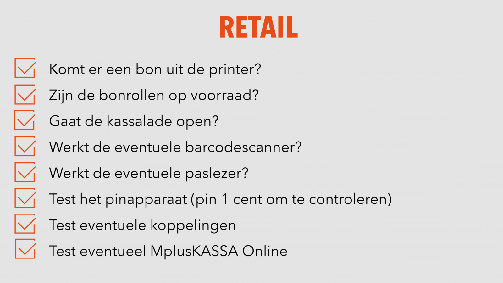 Checklist kassasysteem software horeca
